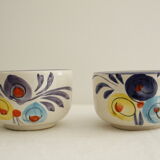2 vintage tea cups floral patterns