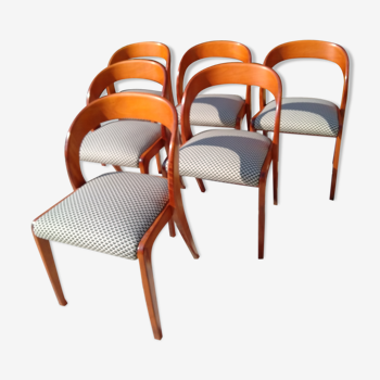 Set of 6 chairs Baumann gondola 70s