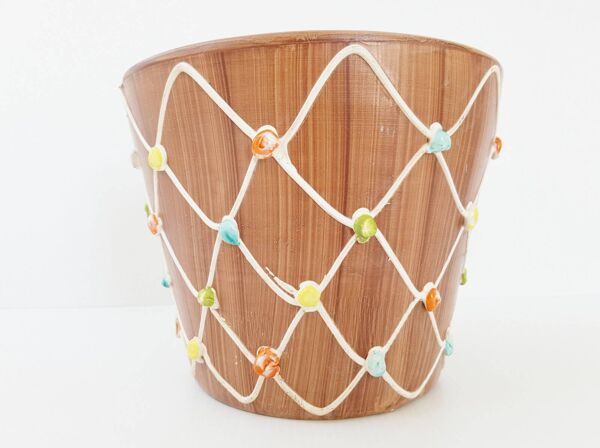 Cache-pot ceramique 1950 1960 vintage rockabilly 50s 60s 50's 60's