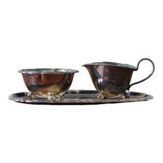 Milk and sugar set on tray from Wmf, 1953