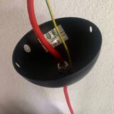 Set of 2 black and red metal lamps, loft style
