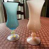 Set of 2 opaline vases