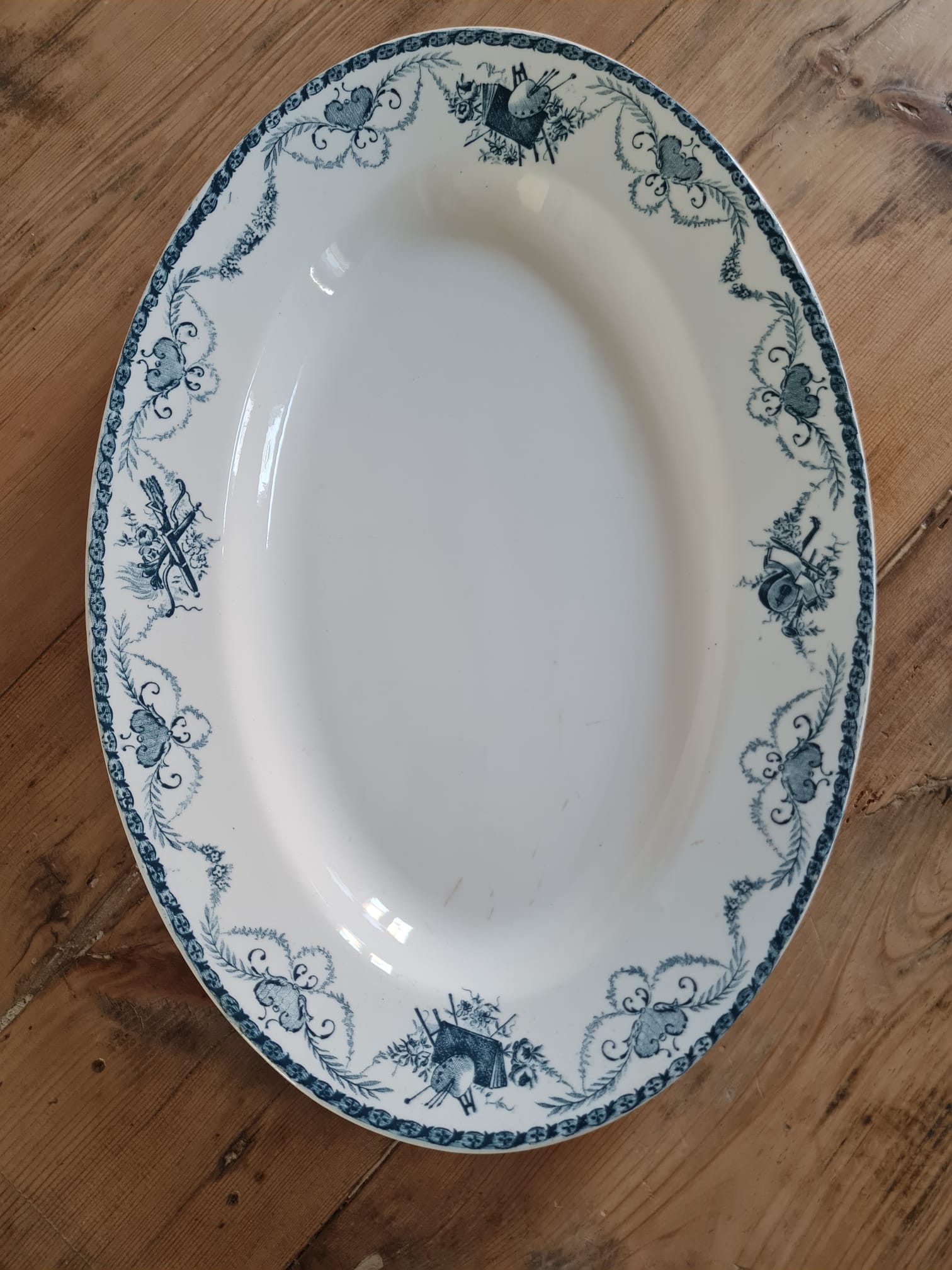 serving dish oval iron earth Longwy