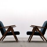 Mid Century Easy Chair Model B - 310 Var in Blue Boucle