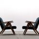 Mid Century Easy Chair Model B - 310 Var in Blue Boucle