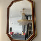 Vintage wooden mirror and beveled mirror