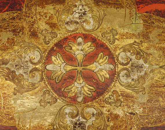 Cocktail oval Florentine tray