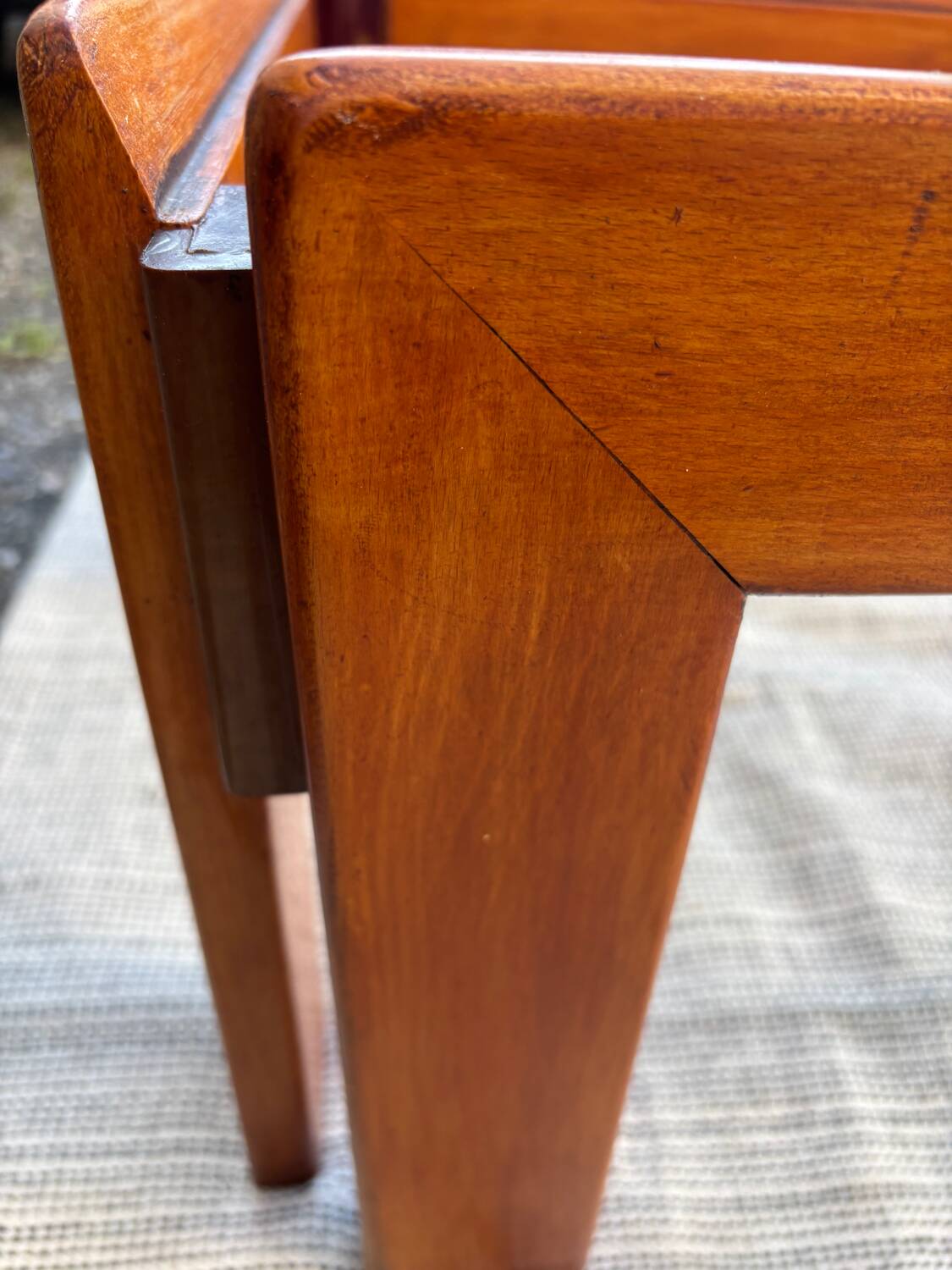 Afra and Tobia Scarpa wood and smoked glass coffee table