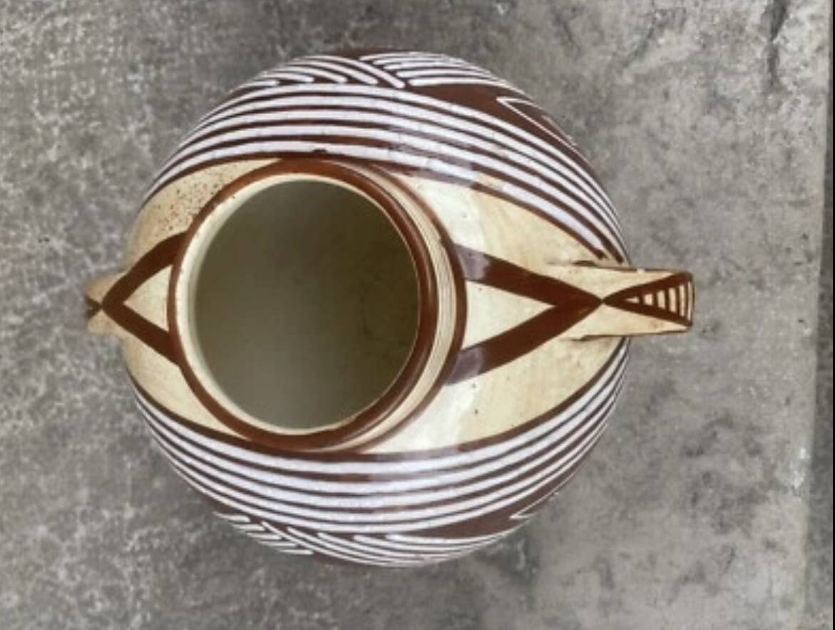 Pair of 2-handled ball vases by Hélène Moisand circa 1950