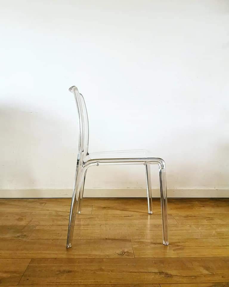 Pair of transparent plexiglass chairs "Armet Italy"