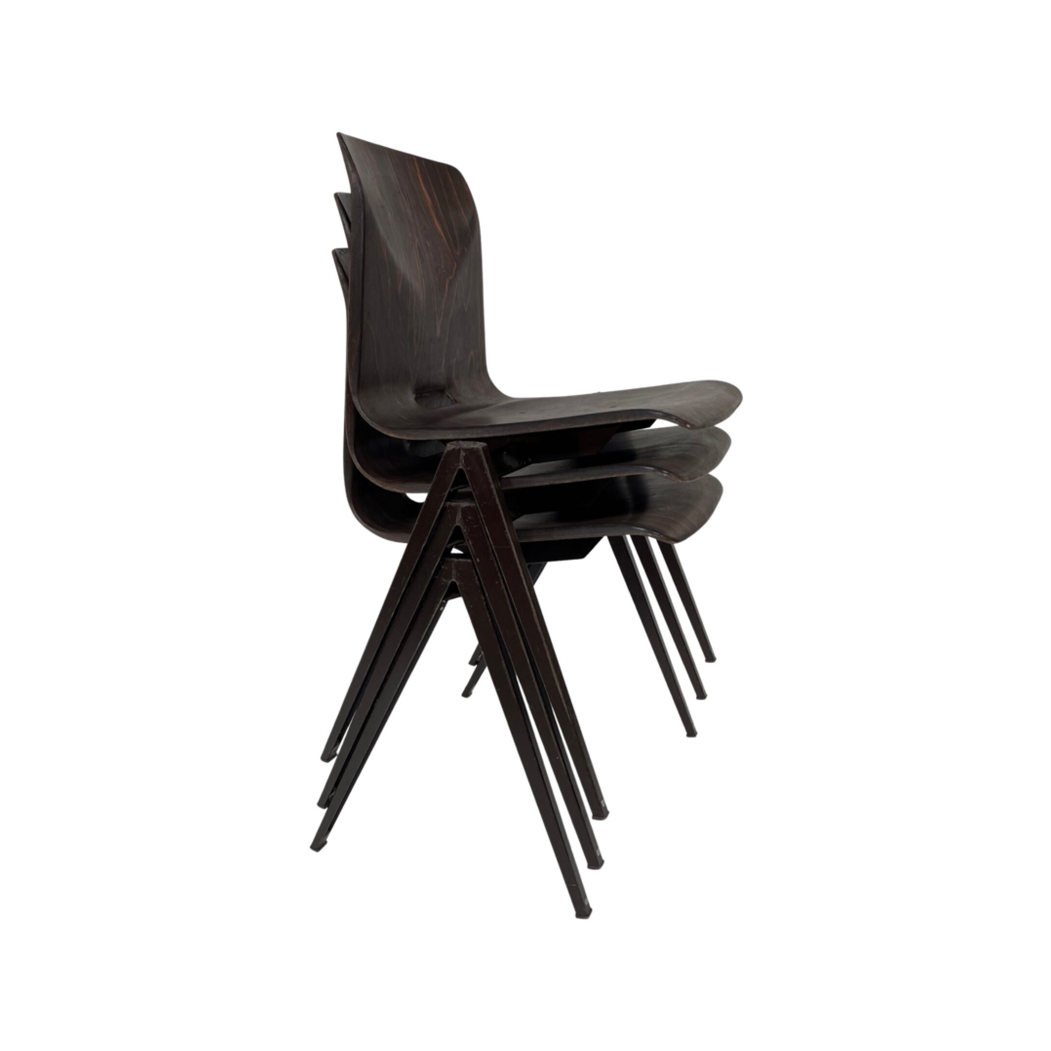 Pagholz Galvanitas S22 stackable school chair dark brown