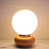 Pair of wooden bedside lamps