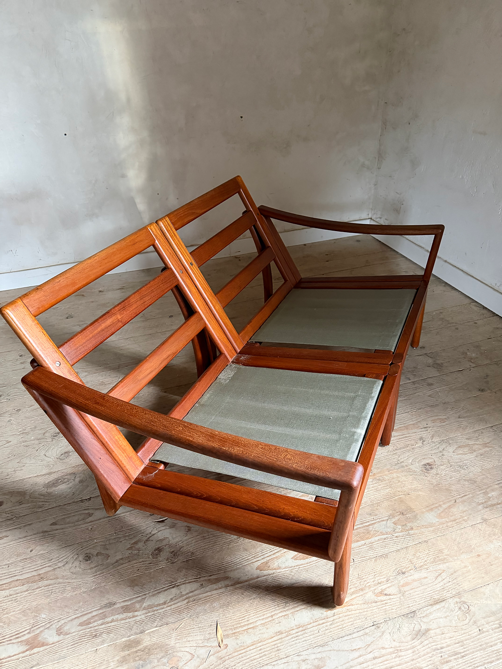 Scandinavian teak 2-seater canapé banquette Kirsten & Sven E. Jensen