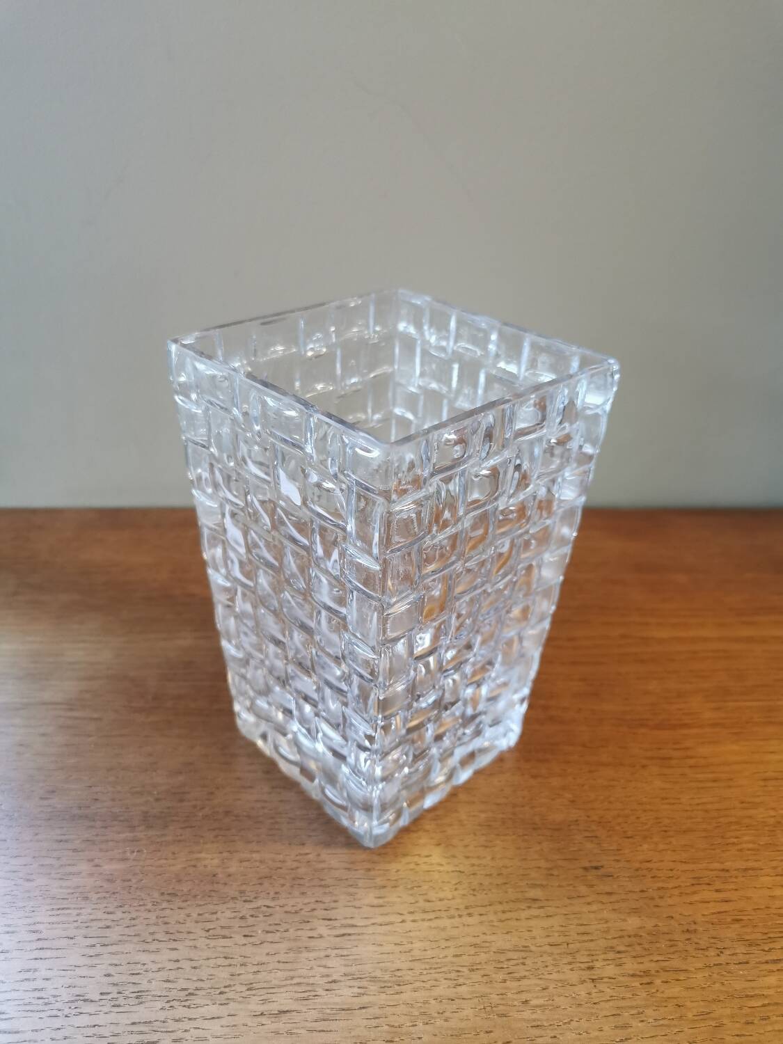Vintage square glass vase