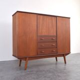 Buffet haut en teck danois du milieu du siècle, années 1960.