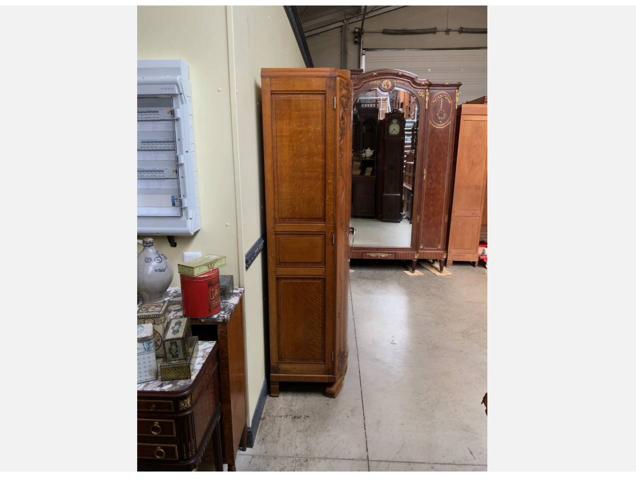 Armoire en chêne massif, Wäscheschrank - Art Deco