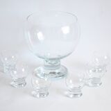 Glass Punch Bowl By Erkkitapio Siiroinen For Riihimaen Lasi, Finland 1970S
