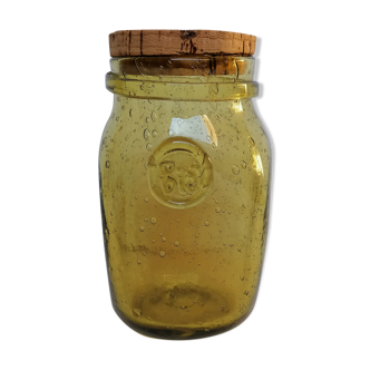Biot bubbled glass jar