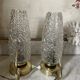 Pair of 1950s brass and glass bedside lamps