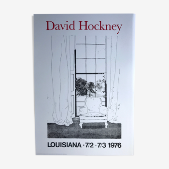 Affiche originale de david hockney, louisiana museum / david hockney's graphic works, 1976