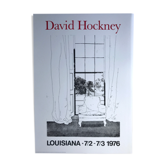 Affiche originale de david hockney, louisiana museum / david hockney's graphic works, 1976