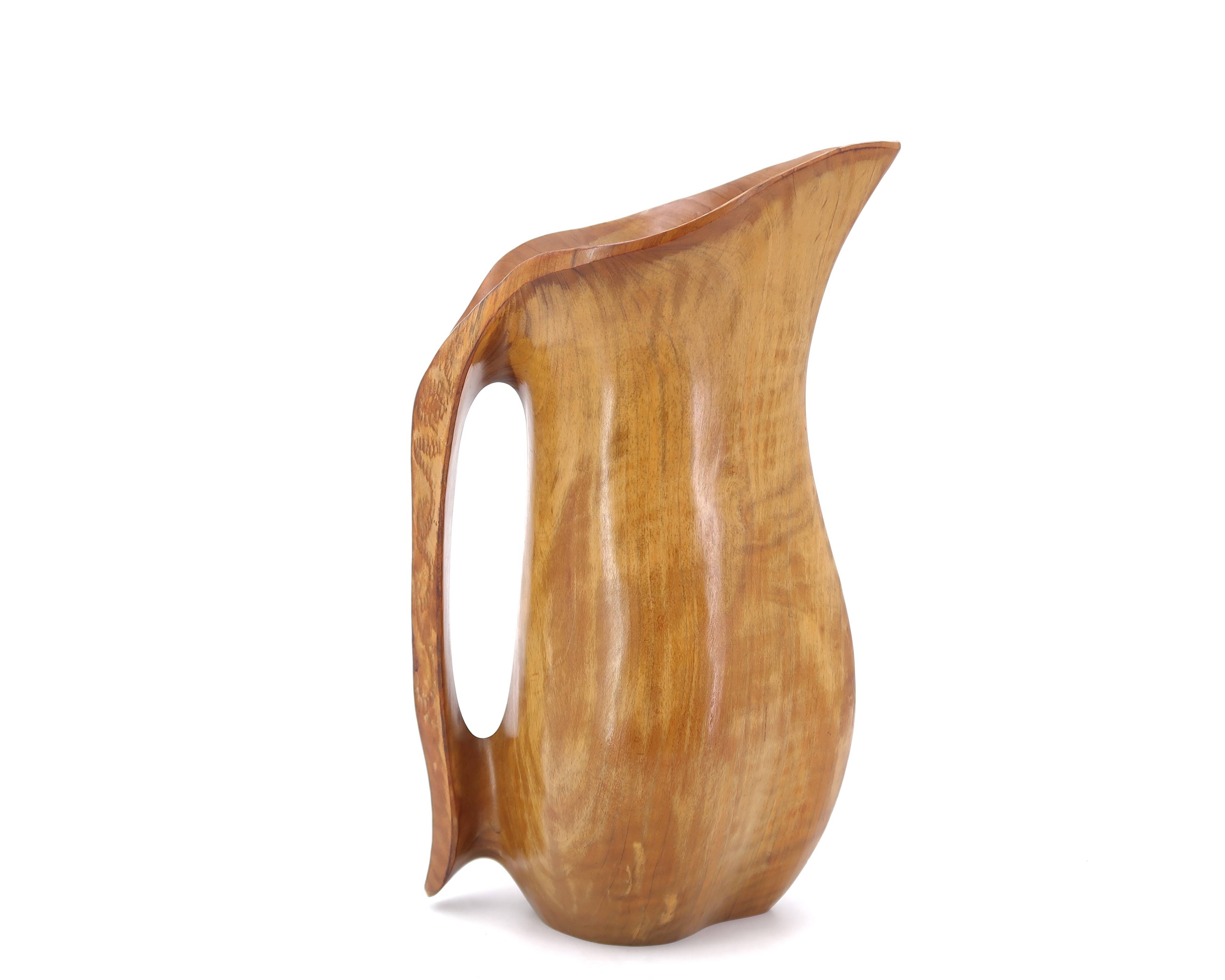 Sculptural wooden pitcher, 1960s