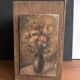 Small antique wooden drawer unit with floral painting, 1900.