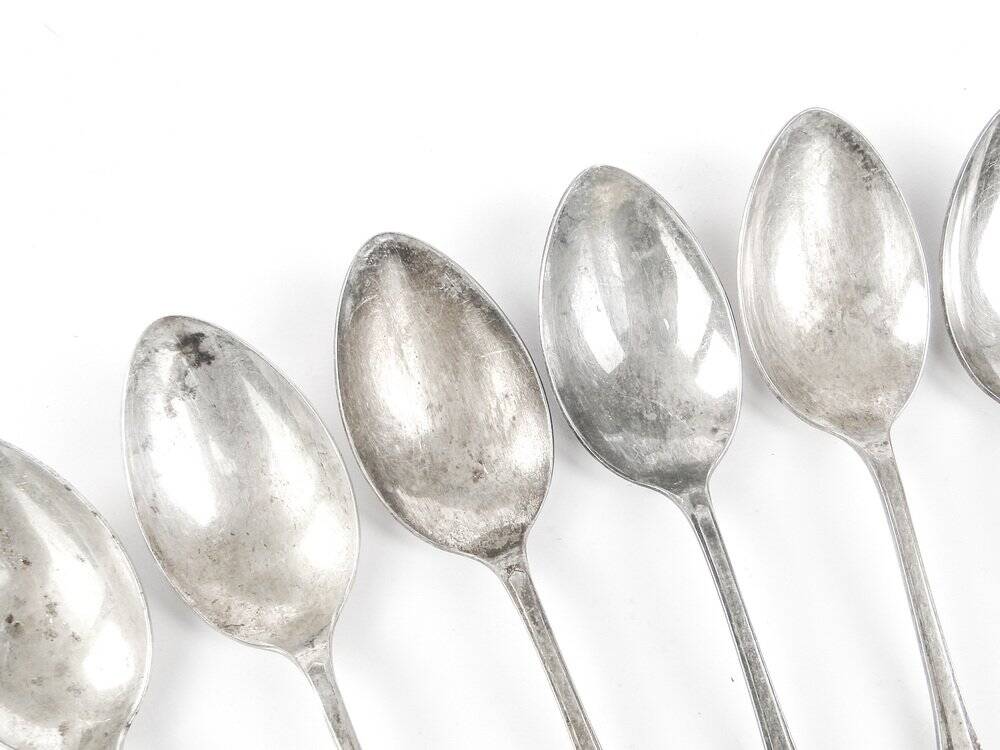 Art Deco brass spoons, 1950s, set of 6