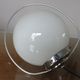 Hanging lamp Bauhaus white opaline ball and chrome metal 30 40 years