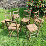 Ensemble de 6 chaises paillées