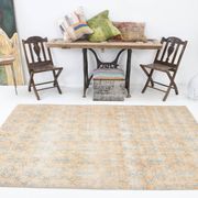 5x8 Shades Of Pale Orange Classic Turkish Vintage Rug, 140x238Cm SK 2296