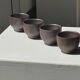Set of 4 Turgie brown stoneware mini mugs with glossy glaze