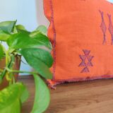 Sabra orange Berber cushion