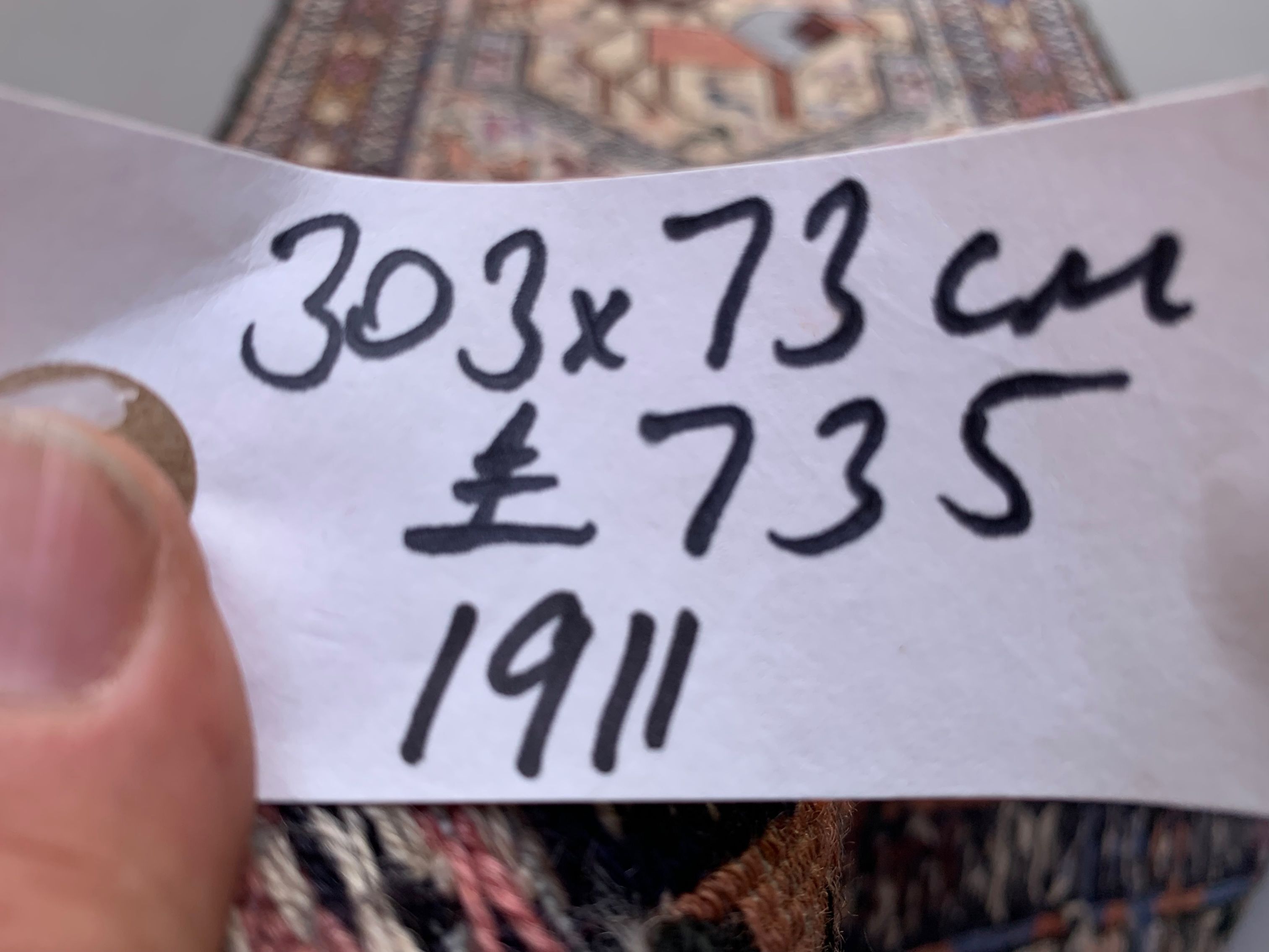 Old turkish soumak kilim runner 303x73 cm