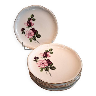 6 dessert plates from Gien model "Chinon" in very good condition.