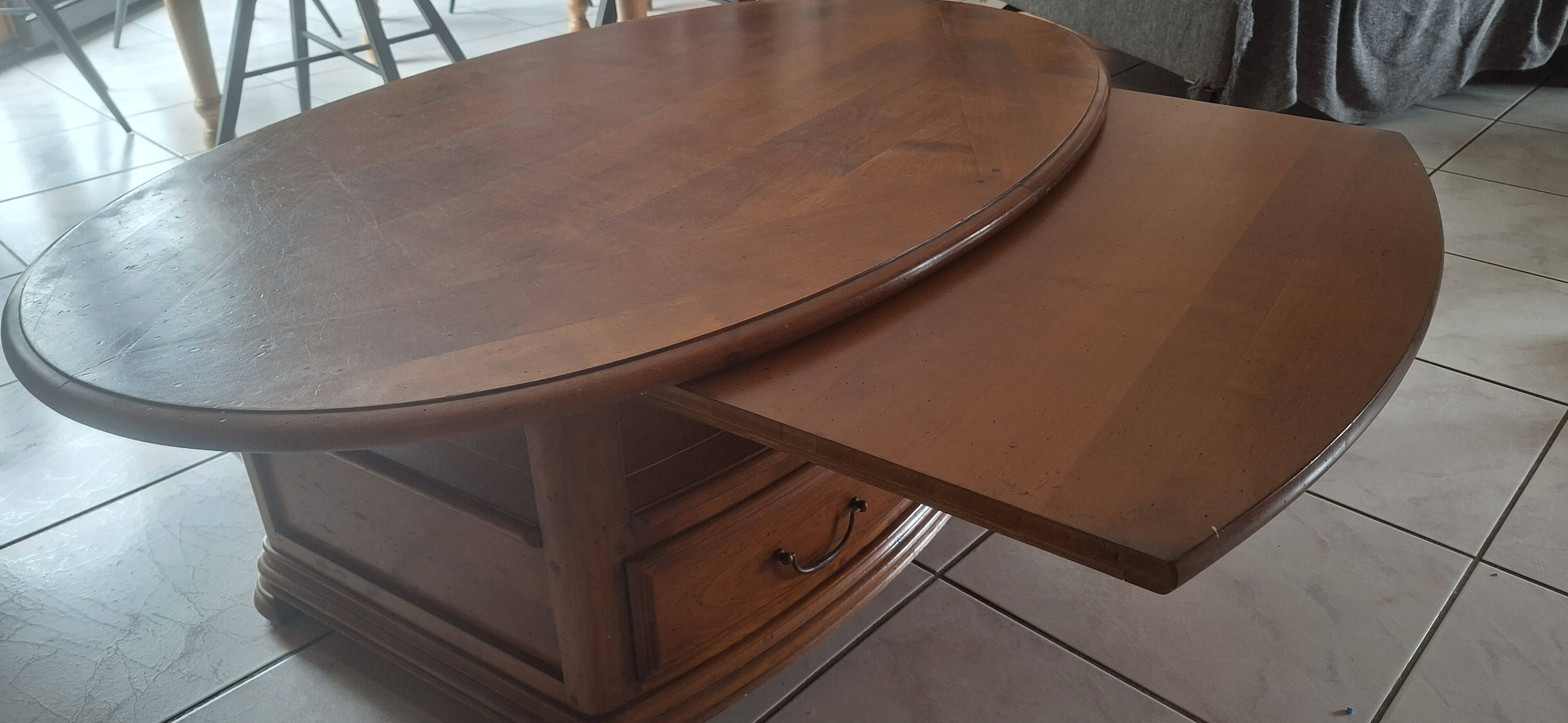 Table de salon merisier massif