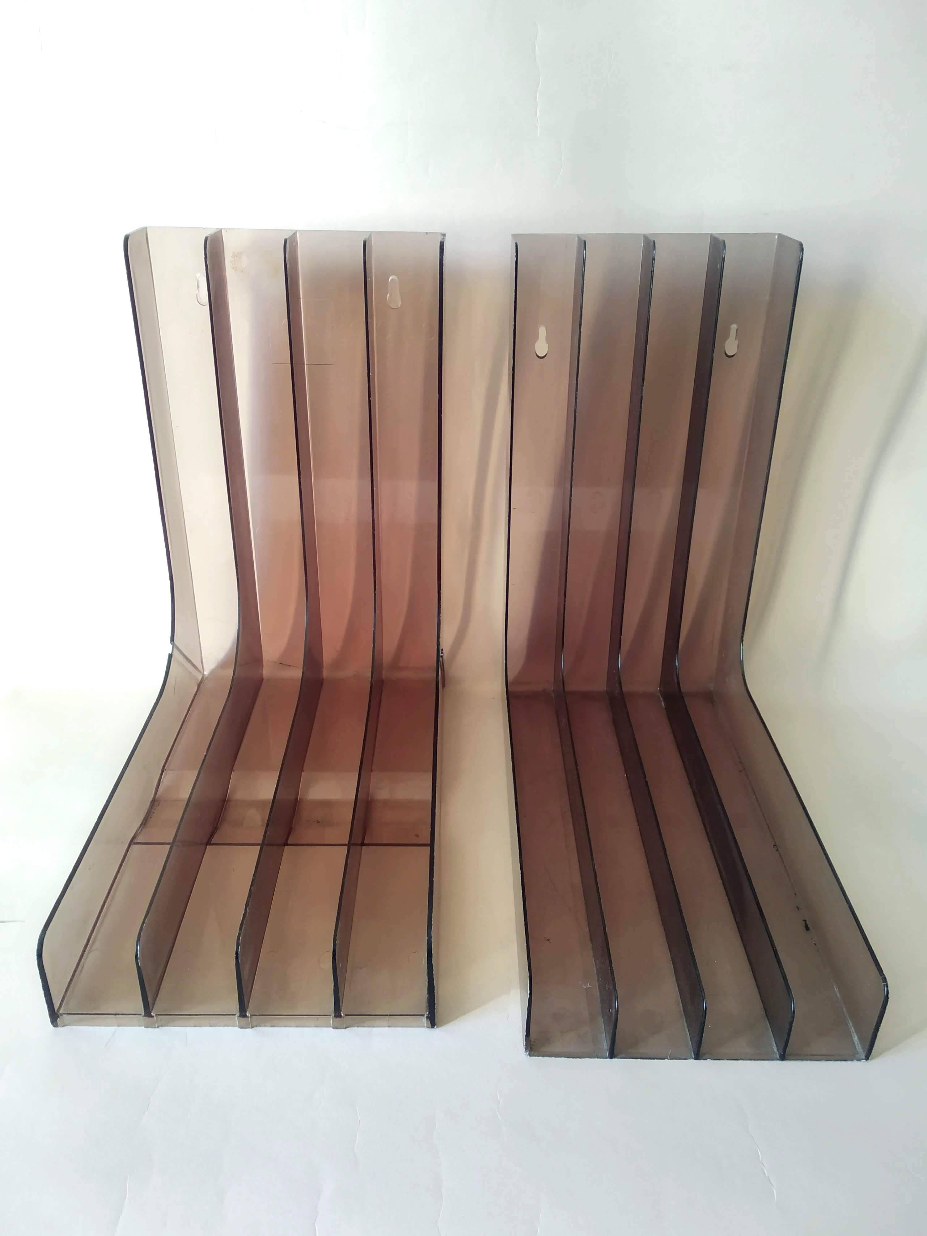 Set of 2 plexiglass vinyl record holders