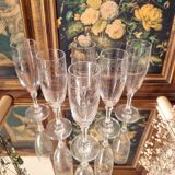 6 crystal flutes