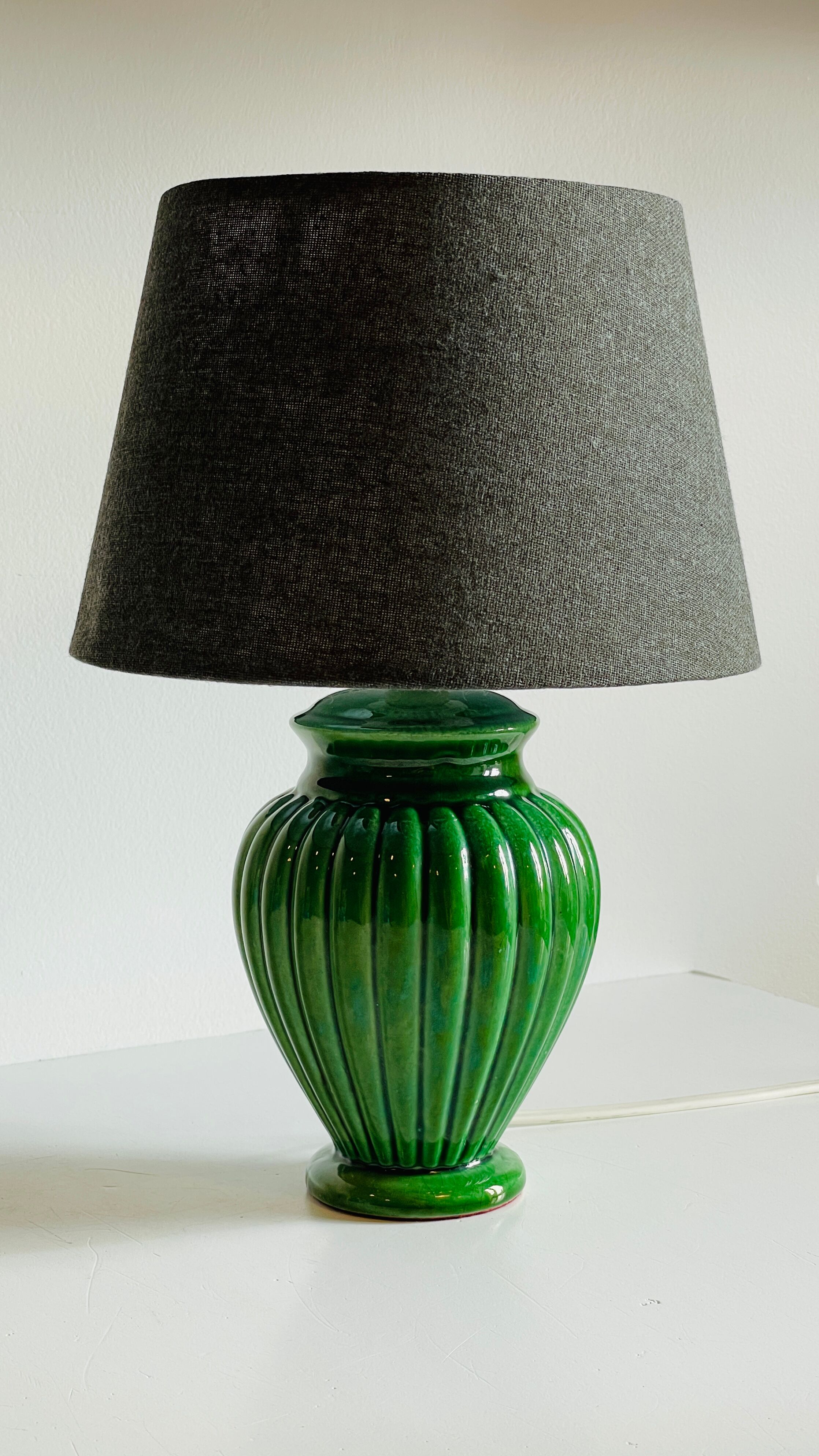 Green ceramic lamp 90s