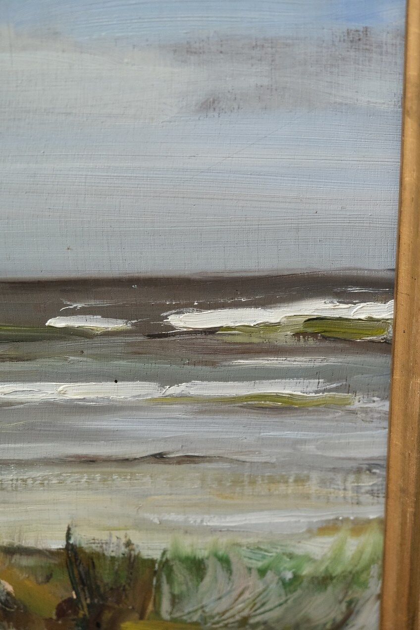 Scandinavian modern painting, 1929, Oil on board.