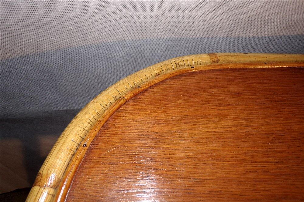 Vintage wicker rattan lounge coffee table