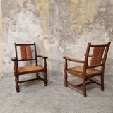 Pair of neo-Basque armchairs