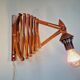 Pair of teak scissor wall lights, Scandinavian style, 1960s
