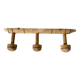 Turned wooden wall coat rack with 3 hooks