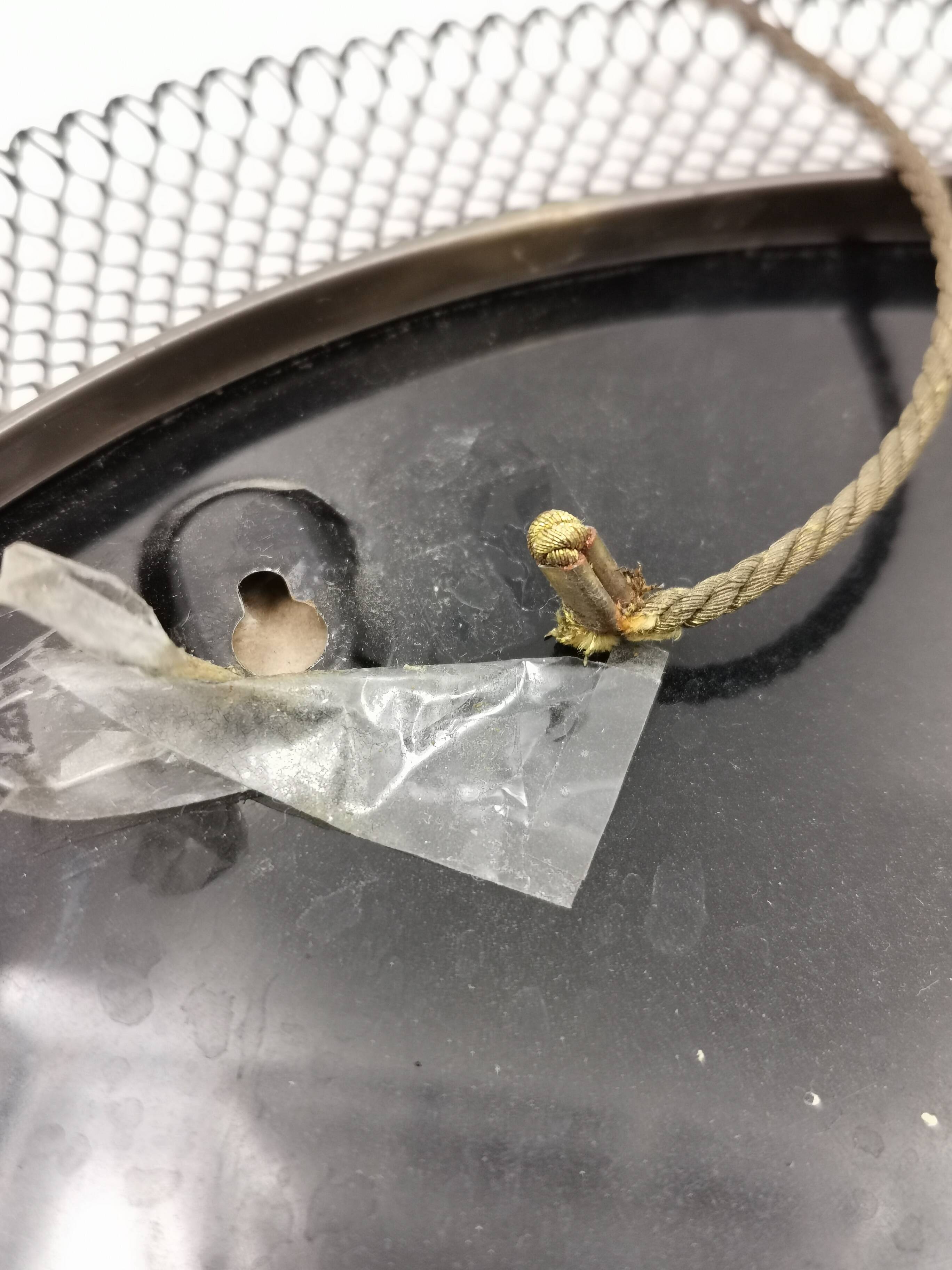 Vintage metal and brass openwork mirror Vereinigte Werkstätten Munich 1950