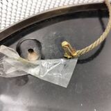 Vintage metal and brass openwork mirror Vereinigte Werkstätten Munich 1950