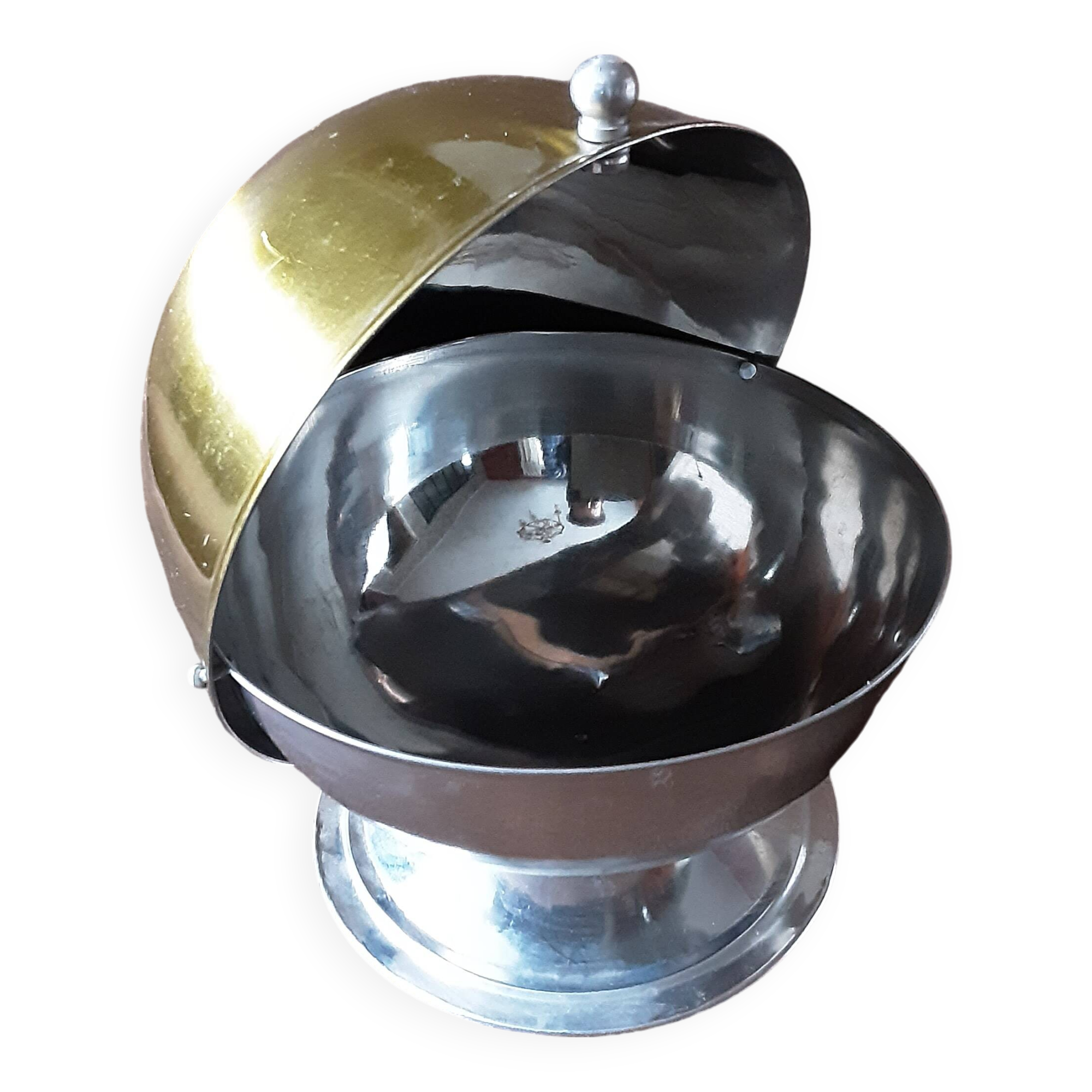 Vintage metal sugar bowl