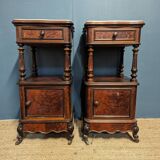 Louis XVI style bedside table in mahogany and rosewood