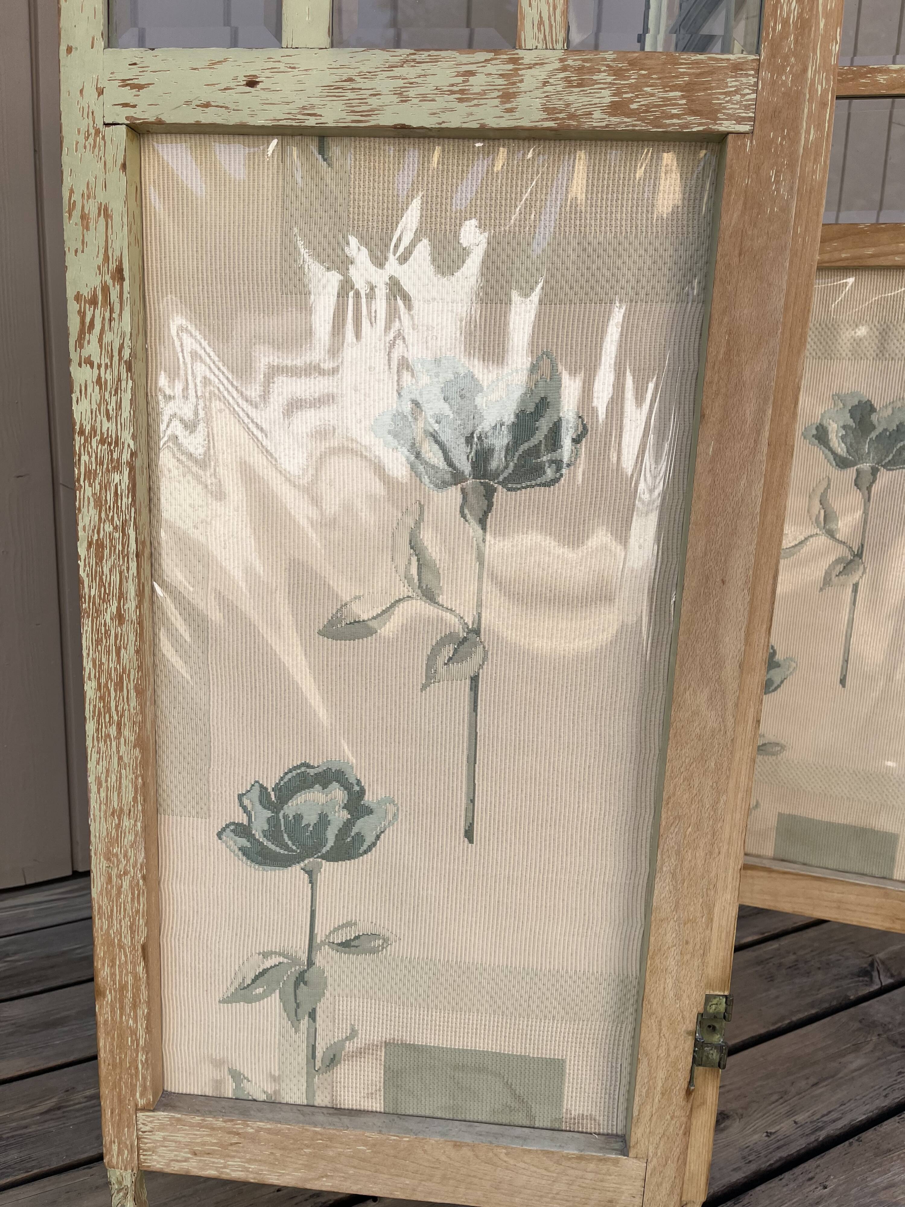 Paravent en verre et tissu
