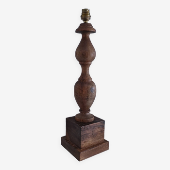 Pied de lampe bois massif tourné XL H.45,5 cm